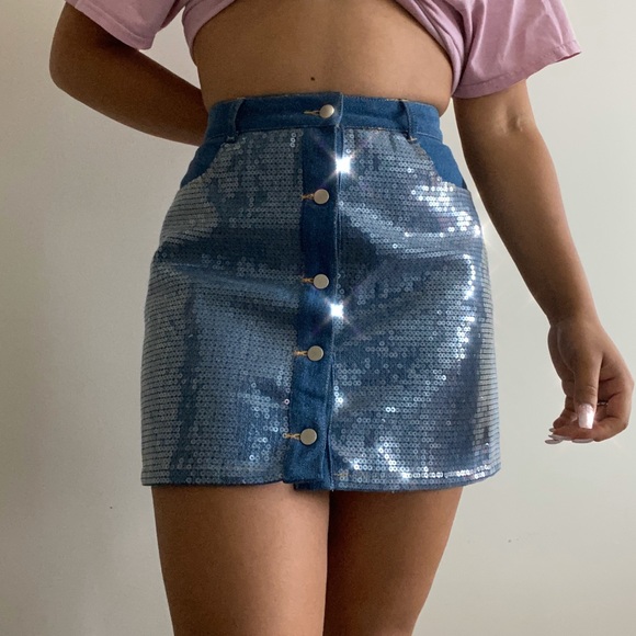 aesthetic jean skirt